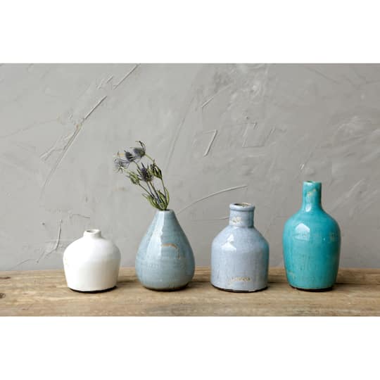 Hello Honey® Blue & Ivory Round Stoneware Vases Set